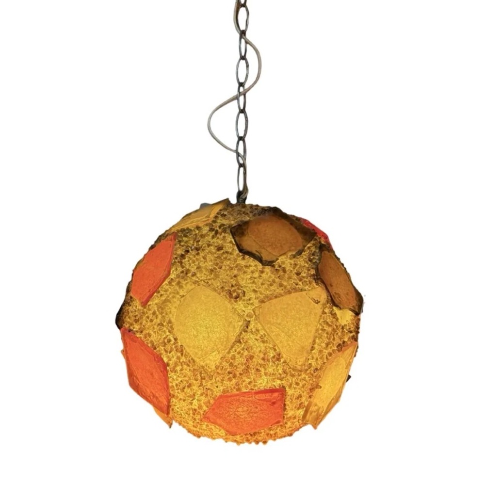 Vintage 1960's MCM Chunky Lucite Candy Swag Hanging Ball Lamp Mid Century Light - Picture 2 of 16